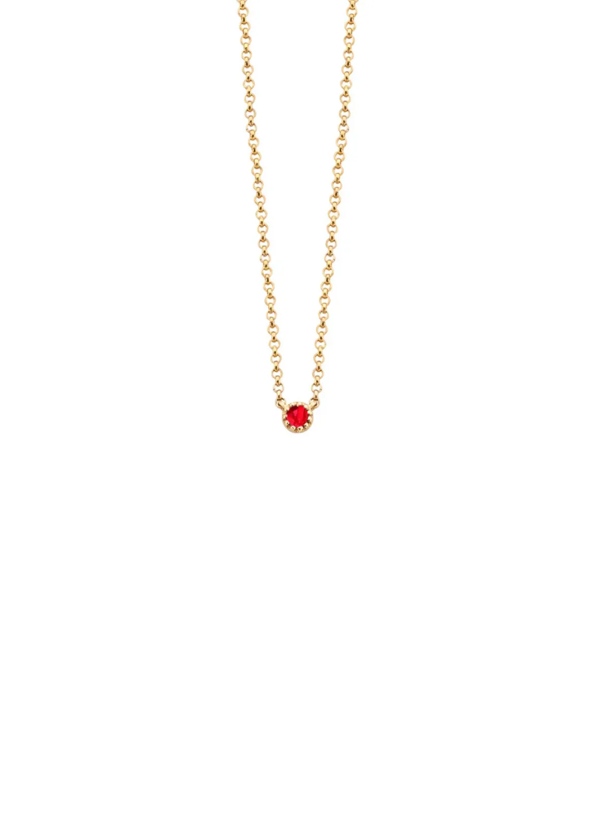Diamond Point Geelgouden Colliers|Colliers Met Kleurstenen<Geelgouden collier, 0.05 ct robijn, Joy