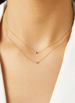 Diamond Point Geelgouden Colliers|Colliers Met Kleurstenen<Geelgouden collier, 0.04 ct smaragd, Joy