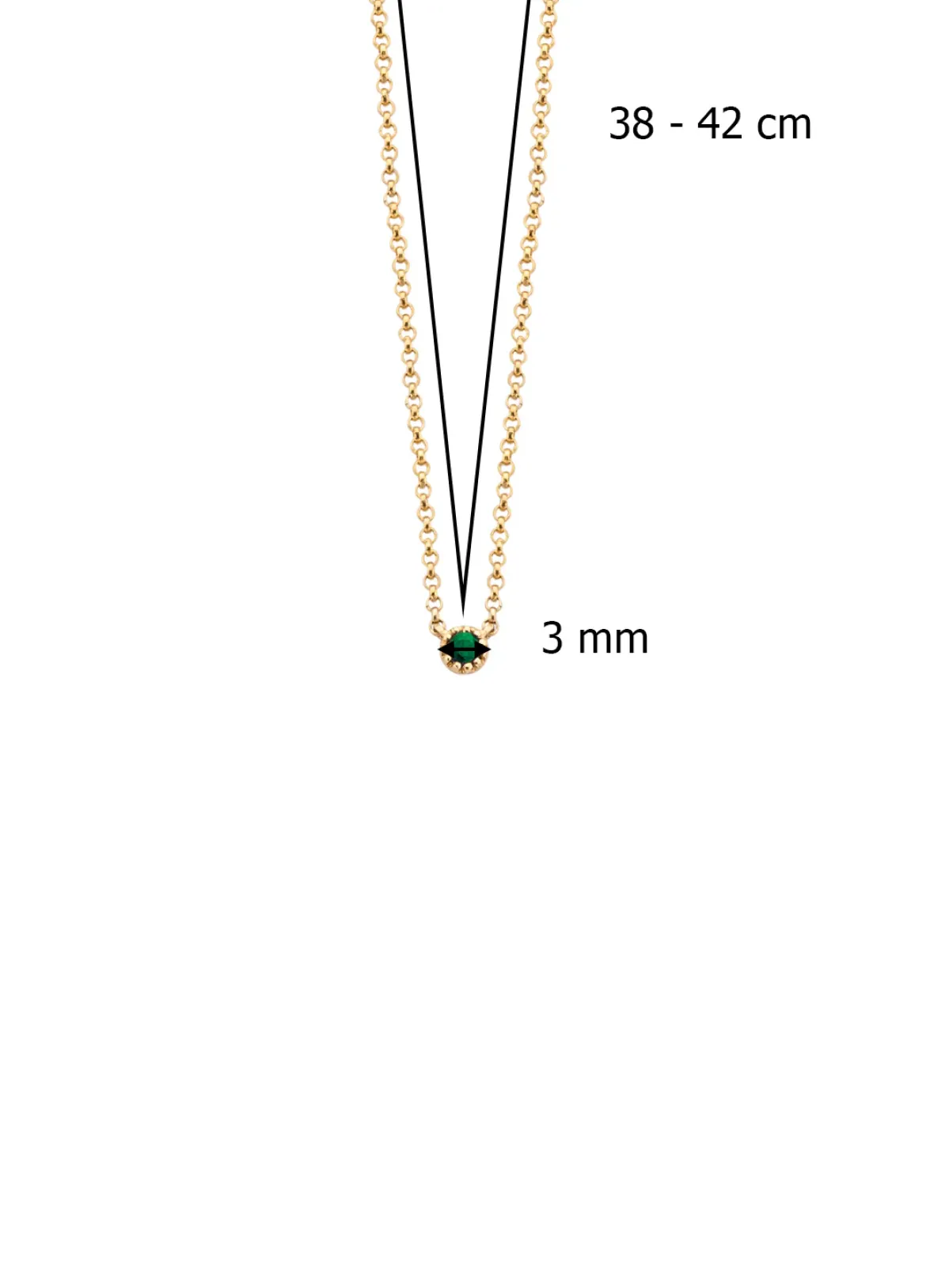 Diamond Point Geelgouden Colliers|Colliers Met Kleurstenen<Geelgouden collier, 0.04 ct smaragd, Joy