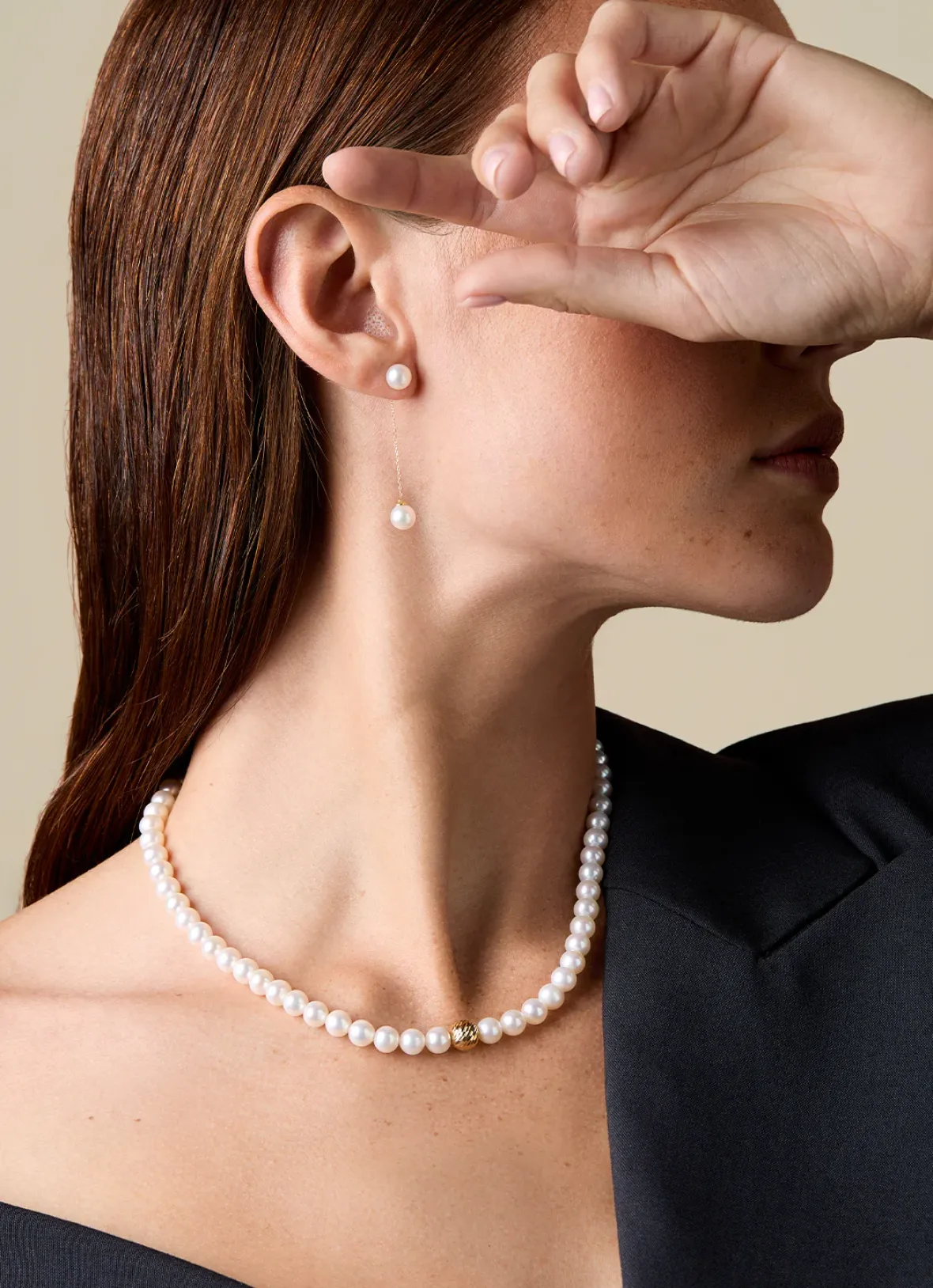 Diamond Point Geelgouden Colliers|Parelkettingen<Geelgouden collier Rivièra