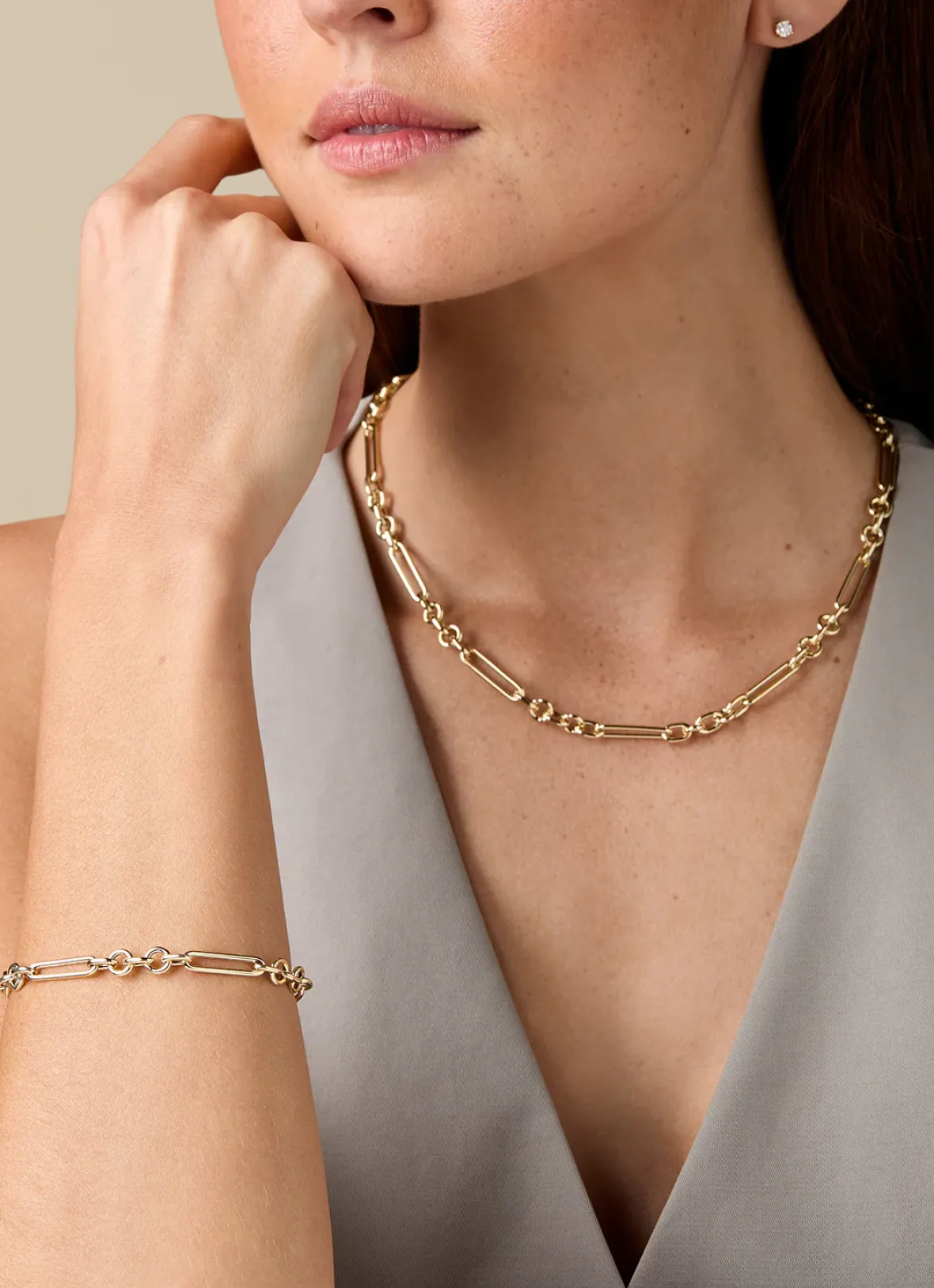 Diamond Point Geelgouden Colliers|Schakel Colliers<Geelgouden collier Timeless Treasures 45 cm