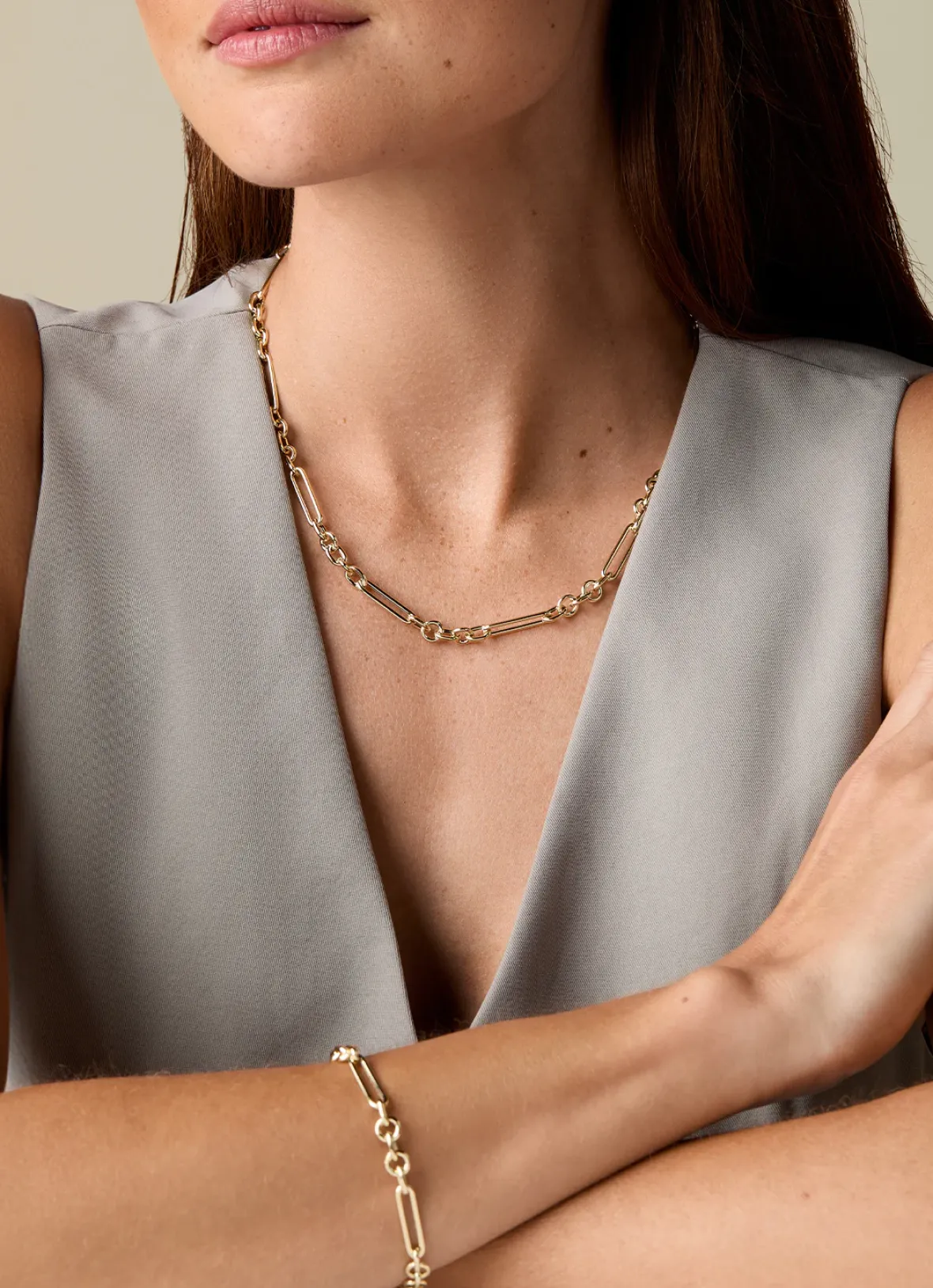 Diamond Point Geelgouden Colliers|Schakel Colliers<Geelgouden collier Timeless Treasures 45 cm