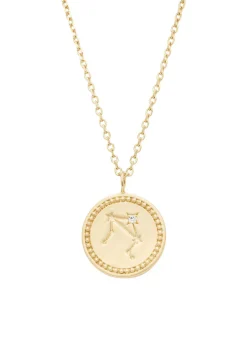 Diamond Point Geelgouden Colliers|Diamanten Colliers<Geelgouden collier, Zodiac-Libra (Weegschaal)