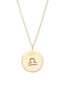 Diamond Point Geelgouden Colliers|Diamanten Colliers<Geelgouden collier, Zodiac-Libra (Weegschaal)
