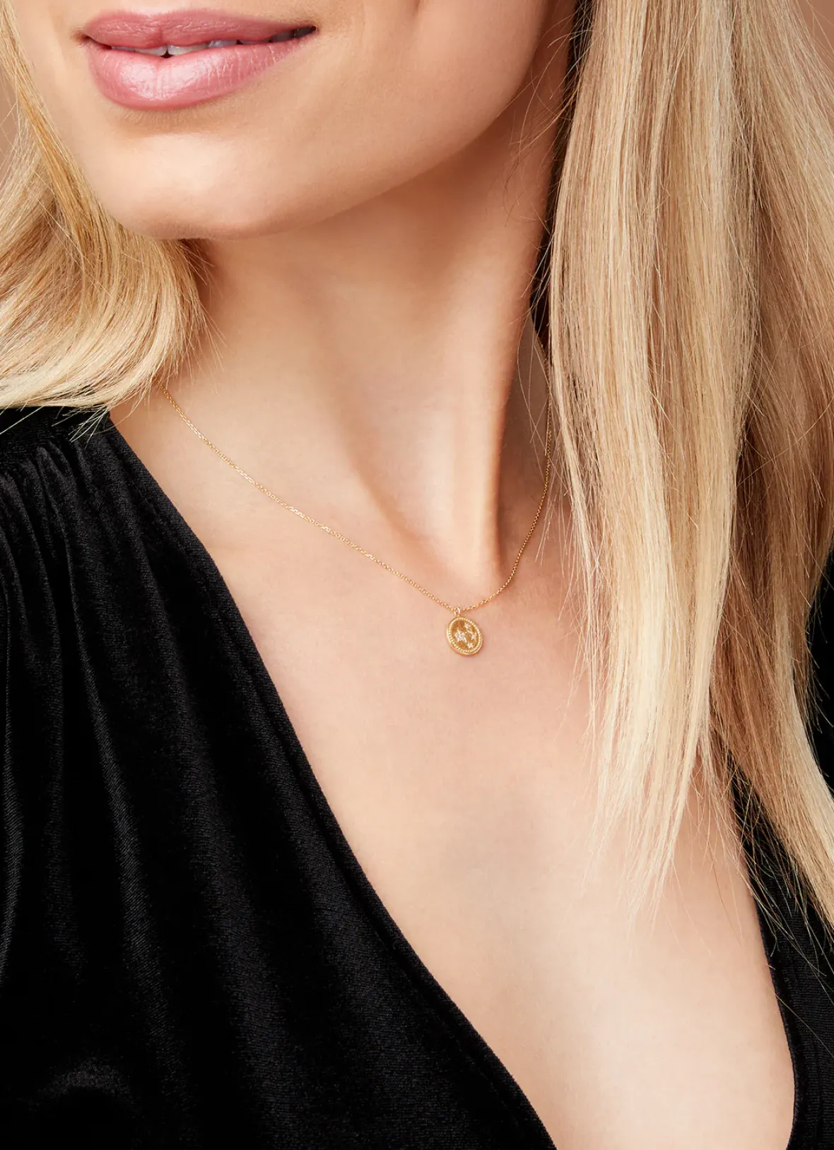 Diamond Point Geelgouden Colliers|Diamanten Colliers<Geelgouden collier, Zodiac-Stars