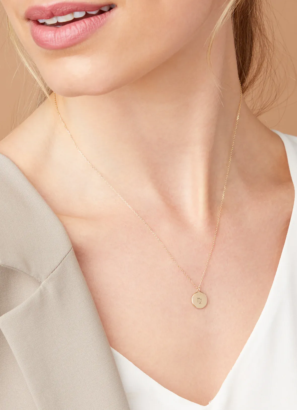 Diamond Point Geelgouden Colliers|Diamanten Colliers<Geelgouden collier, Zodiac-Virgo (Maagd)