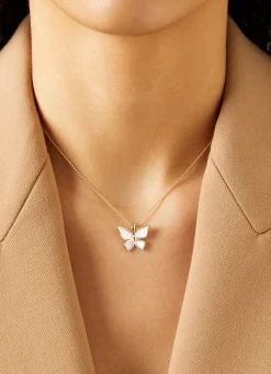 Diamond Point Losse Hangers|Geelgouden Bruidssieraden<Geelgouden hanger Butterfly Kisses