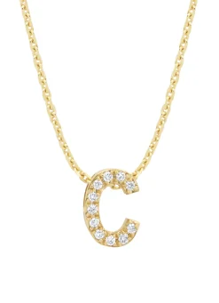 Diamond Point Letter Hangers|Losse Hangers<Geelgouden hanger C, 0.04 ct diamant, Alphabet