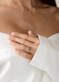 Diamond Point Losse Hangers|Geelgouden Bruidssieraden<Geelgouden hanger, 0.47 ct blauwe saffier, Empress
