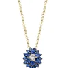 Diamond Point Losse Hangers|Geelgouden Bruidssieraden<Geelgouden hanger, 0.30 ct blauwe saffier, Majestic