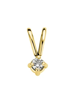 Diamond Point Solitair C|Solitair Classic<Geelgouden hanger, 0.03 ct diamant, Groeibriljant