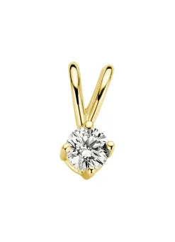 Diamond Point Solitair C|Solitair Classic<Geelgouden hanger, 0.09 ct diamant, Groeibriljant