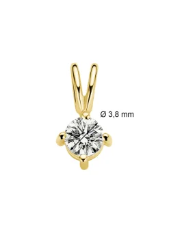 Diamond Point Solitair C|Solitair Classic<Geelgouden hanger, 0.22 ct diamant, Groeibriljant