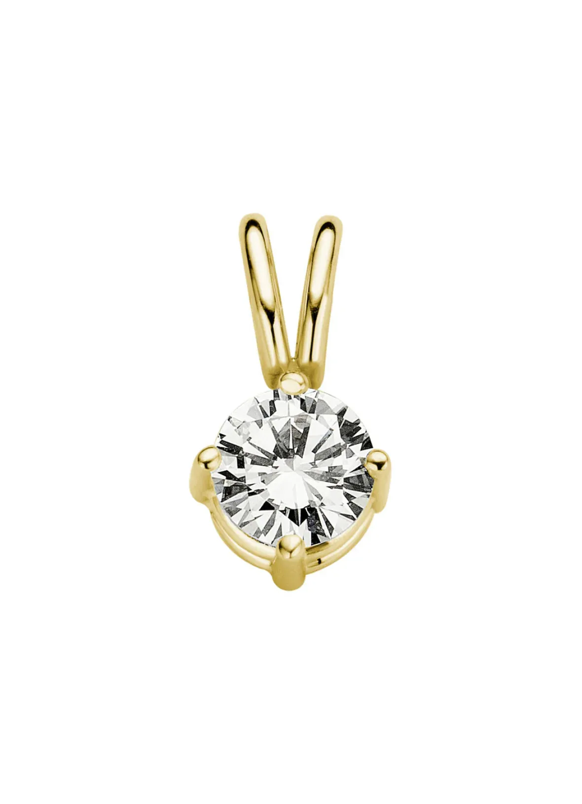 Diamond Point Solitair C|Solitair Classic<Geelgouden hanger, 0.23 ct diamant, Groeibriljant