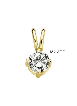 Diamond Point Solitair C|Solitair Classic<Geelgouden hanger, 0.23 ct diamant, Groeibriljant