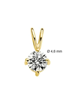 Diamond Point Solitair C|Solitair Classic<Geelgouden hanger, 0.36 ct diamant, Groeibriljant