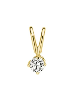 Diamond Point Solitair C|Solitair Classic<Geelgouden hanger, 0.08 ct diamant, Groeibriljant
