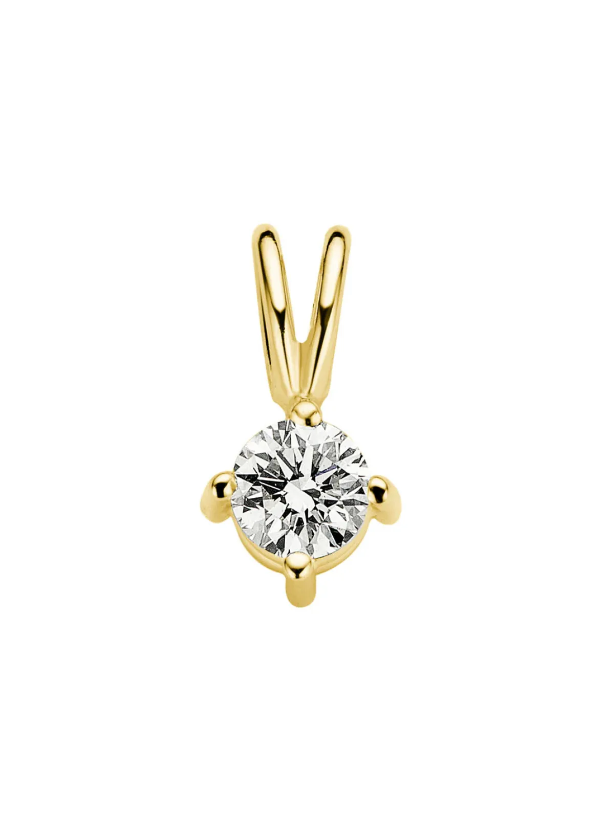 Diamond Point Solitair C|Solitair Classic<Geelgouden hanger, 0.19 ct diamant, Groeibriljant