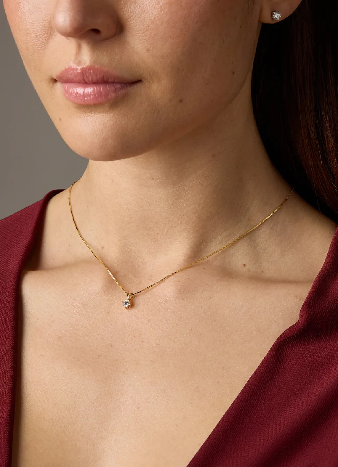 Diamond Point Solitair C|Solitair Classic<Geelgouden hanger, 0.25 ct diamant, Groeibriljant