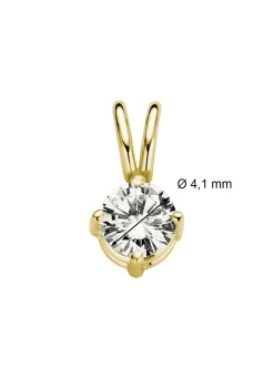 Diamond Point Solitair C|Solitair Classic<Geelgouden hanger, 0.25 ct diamant, Groeibriljant