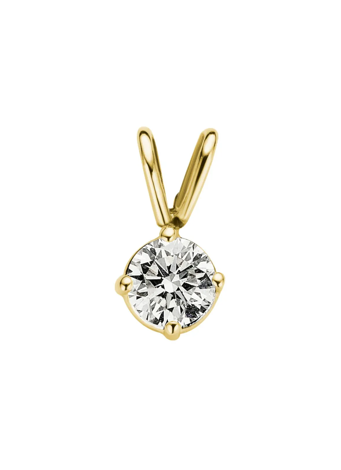 Diamond Point Solitair C|Solitair Classic<Geelgouden hanger, 0.31 ct diamant, Groeibriljant