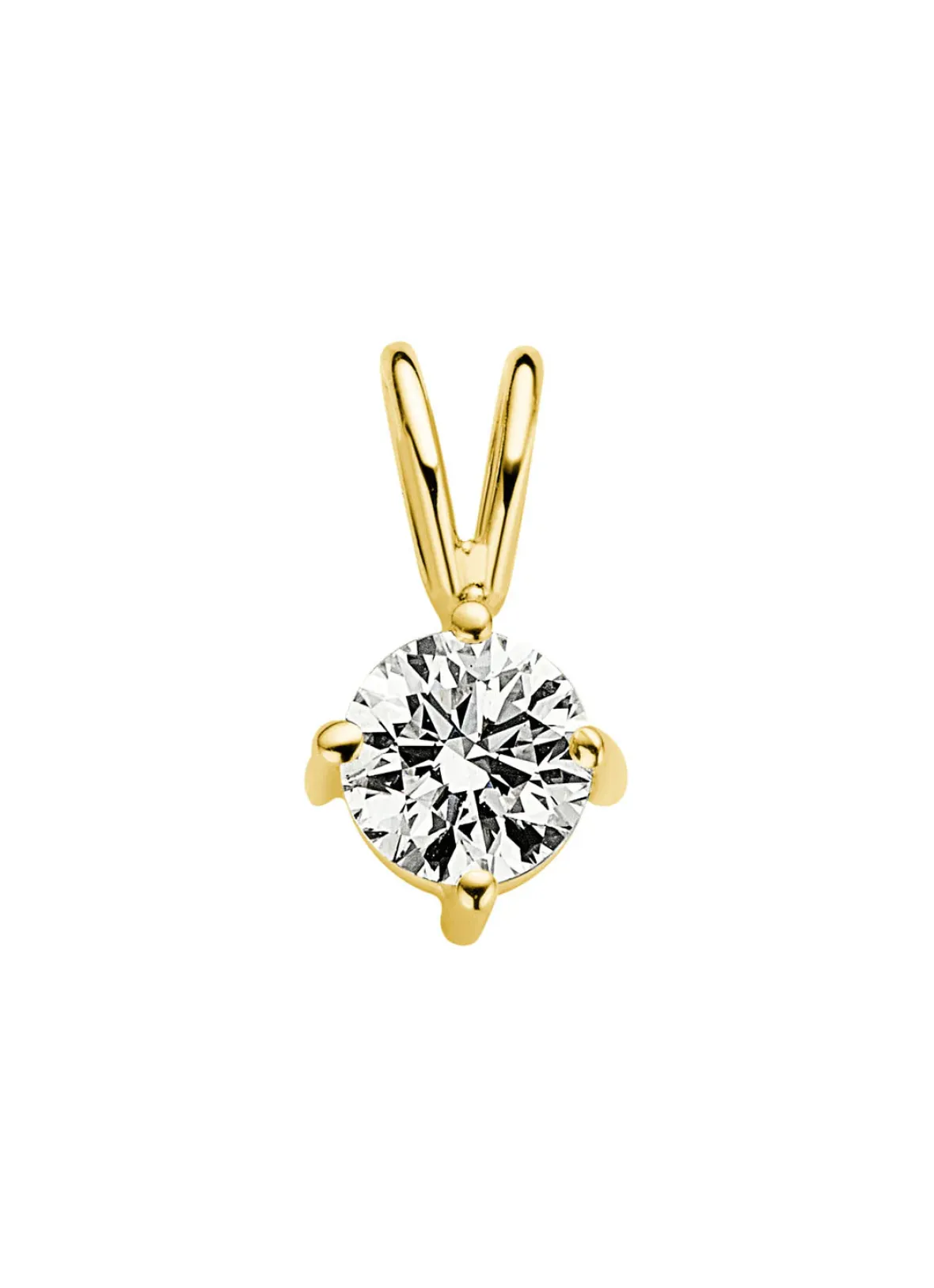 Diamond Point Solitair C|Solitair Classic<Geelgouden hanger, 0.46 ct diamant, Groeibriljant