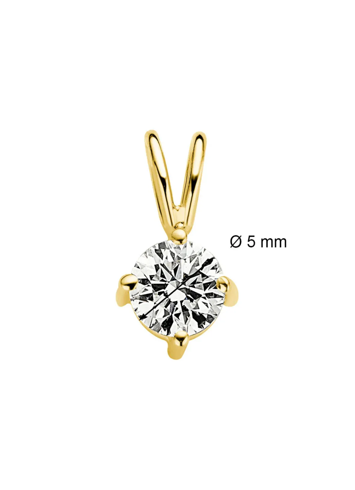 Diamond Point Solitair C|Solitair Classic<Geelgouden hanger, 0.47 ct diamant, Groeibriljant