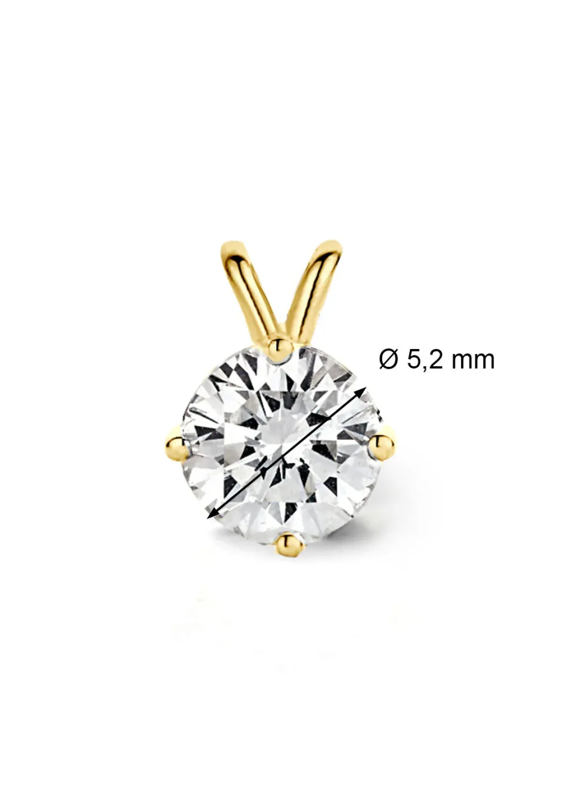 Diamond Point Solitair C|Solitair Classic<Geelgouden hanger, 0.69 ct diamant, Groeibriljant