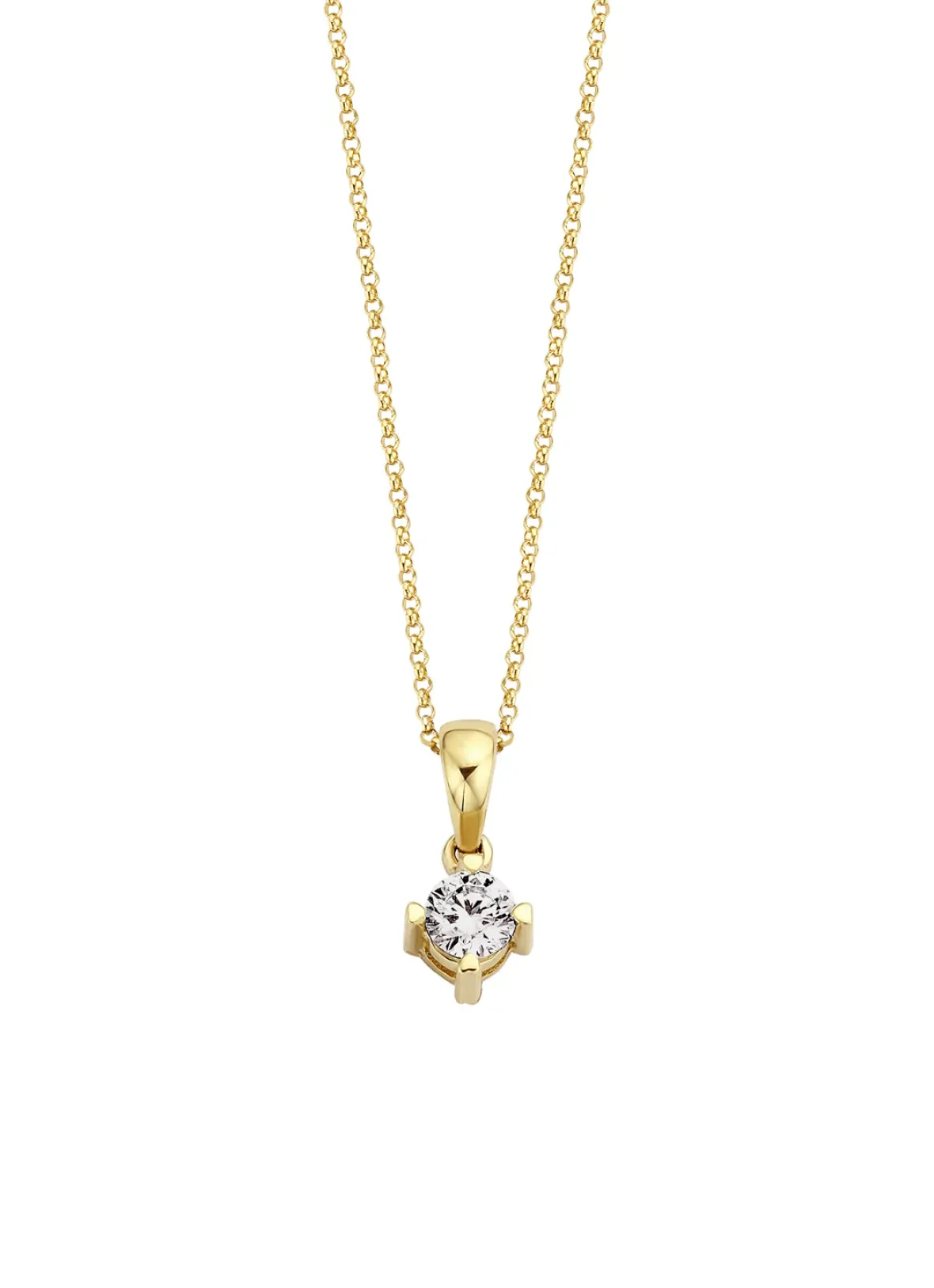 Diamond Point Losse Hangers|Geelgouden Bruidssieraden<Geelgouden hanger, 0.16 ct diamant, Hearts & Arrows