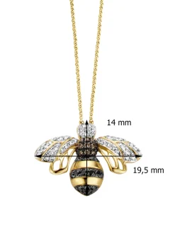 Diamond Point Losse Hangers|Geelgouden Bruidssieraden<Geelgouden hanger, 0.28 ct diamant, Queen Bee