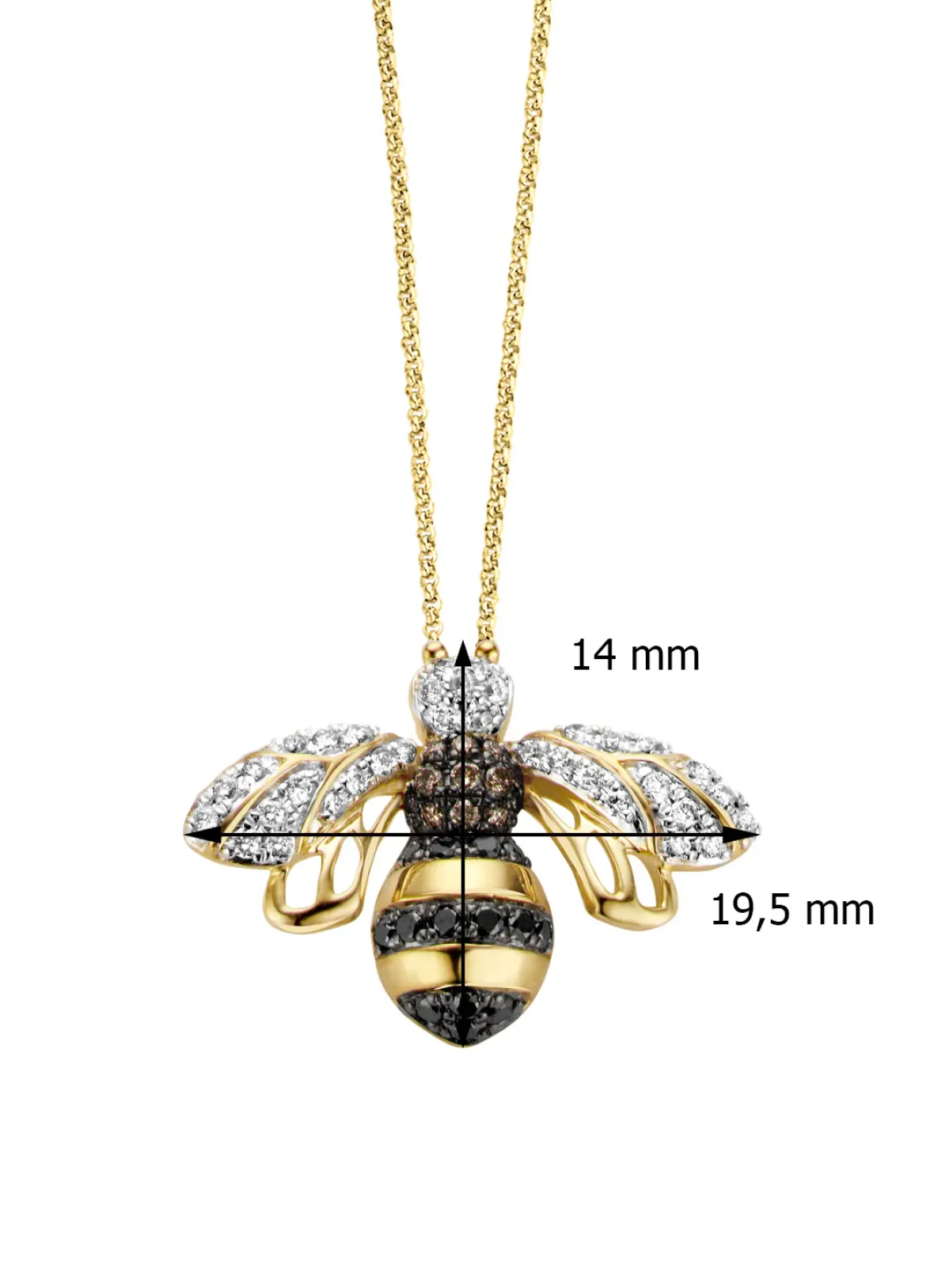 Diamond Point Losse Hangers|Geelgouden Bruidssieraden<Geelgouden hanger, 0.28 ct diamant, Queen Bee