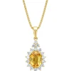 Diamond Point Losse Hangers|Geelgouden Bruidssieraden<Geelgouden hanger, 1.00 ct gele saffier, Eden