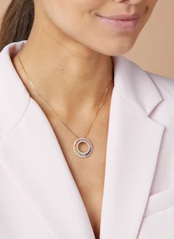 Diamond Point Losse Hangers|Geelgouden Bruidssieraden<Geelgouden hanger, 1.55 ct saffier, Ensemble