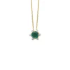 Diamond Point Losse Hangers|Geelgouden Bruidssieraden<Geelgouden hanger, 0.35 ct smaragd, Empress