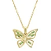 Diamond Point Losse Hangers|Geelgouden Bruidssieraden<Geelgouden hanger, 0.16 ct tsavoriet, Butterfly Kisses