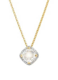 Diamond Point Losse Hangers|Geelgouden Bruidssieraden<Geelgouden hanger, 1.92 ct witte topaas, Fiësta