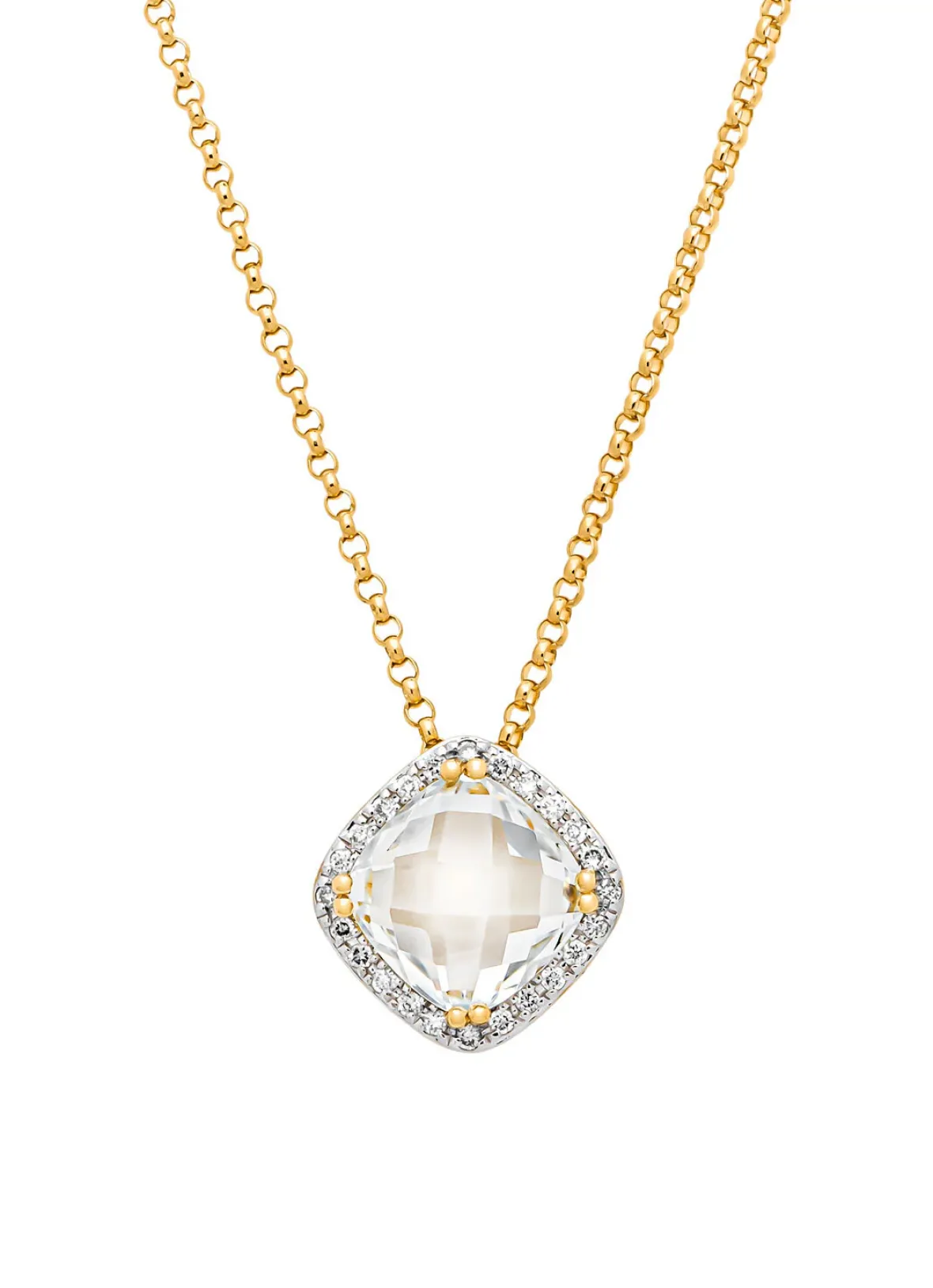 Diamond Point Losse Hangers|Geelgouden Bruidssieraden<Geelgouden hanger, 1.92 ct witte topaas, Fiësta