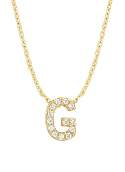 Diamond Point Letter Hangers|Losse Hangers<Geelgouden hanger G, 0.05 ct diamant, Alphabet