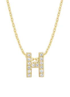 Diamond Point Letter Hangers|Losse Hangers<Geelgouden hanger H, 0.05 ct diamant, Alphabet