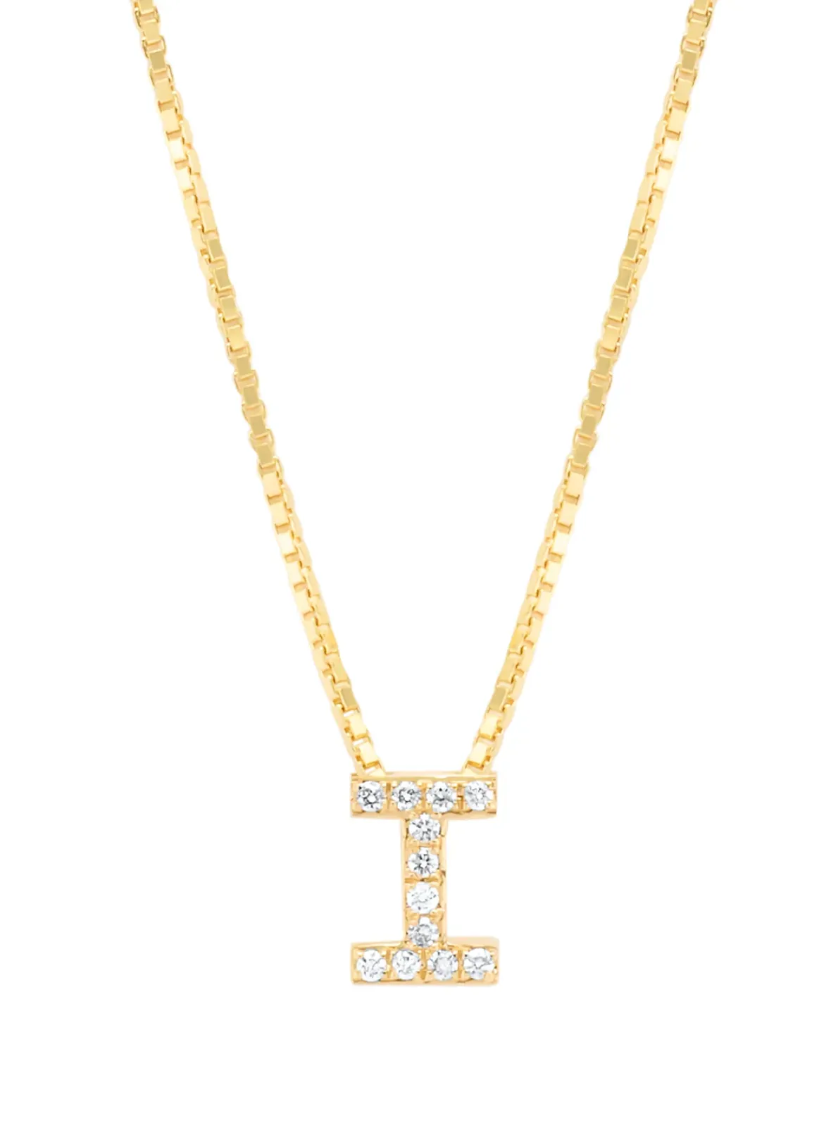 Diamond Point Letter Hangers|Losse Hangers<Geelgouden hanger I, 0.05 ct diamant, Alphabet
