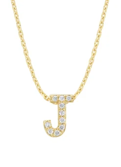 Diamond Point Letter Hangers|Losse Hangers<Geelgouden hanger J, 0.04 ct diamant, Alphabet