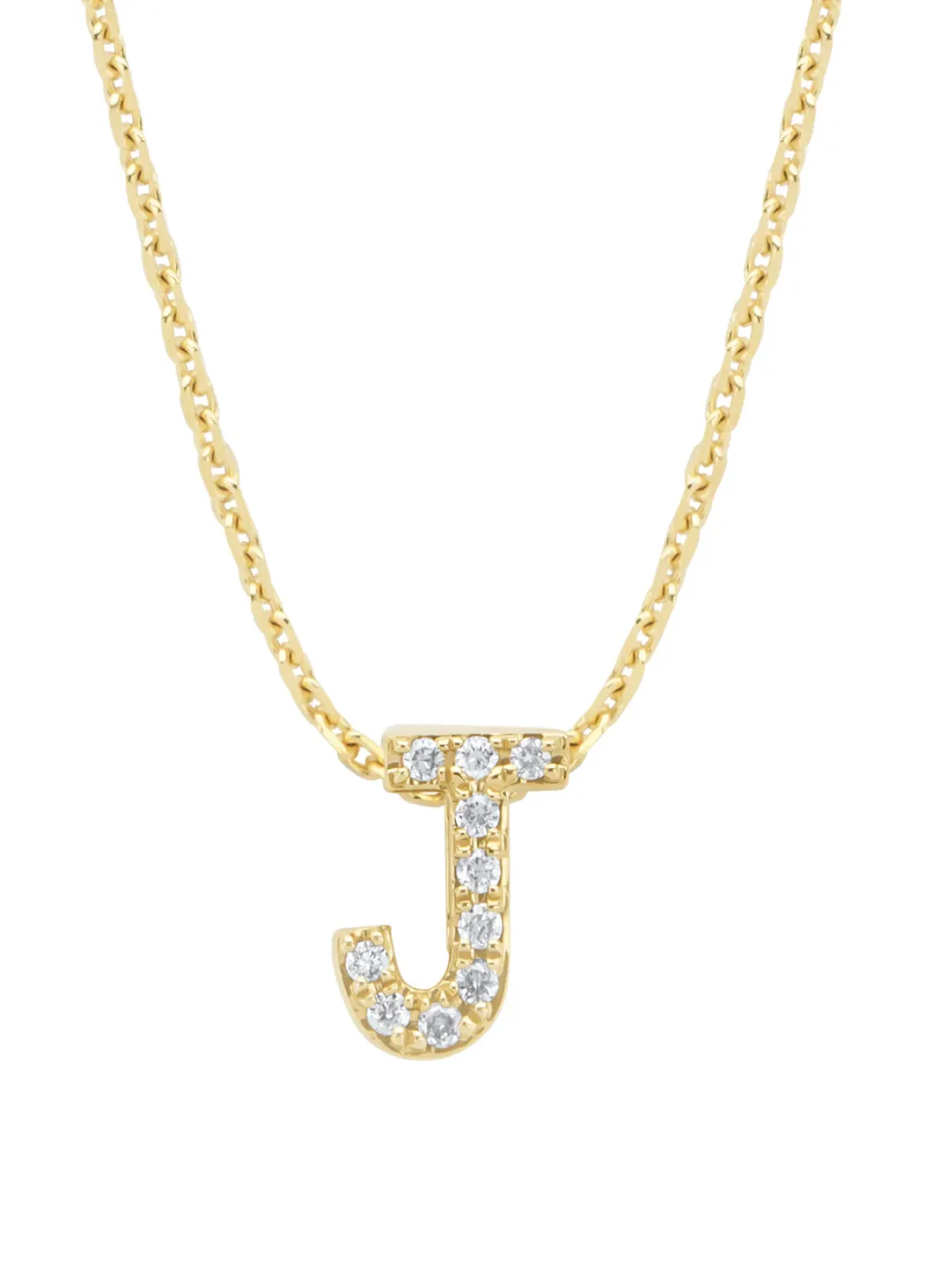 Diamond Point Letter Hangers|Losse Hangers<Geelgouden hanger J, 0.04 ct diamant, Alphabet