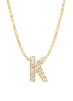 Diamond Point Losse Hangers|Letter Hangers<Geelgouden hanger K, 0.05 ct diamant, Alphabet