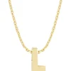 Diamond Point Letter Hangers|Losse Hangers<Geelgouden hanger L, Alphabet
