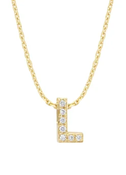 Diamond Point Losse Hangers|Letter Hangers<Geelgouden hanger L, 0.03 ct diamant, Alphabet