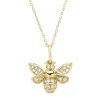 Diamond Point Geelgouden Colliers|Diamanten Colliers<Geelgouden hanger met collier, 0.12 ct diamant, Queen Bee