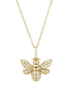 Diamond Point Geelgouden Colliers|Diamanten Colliers<Geelgouden hanger met collier, 0.12 ct diamant, Queen Bee
