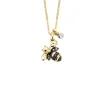 Diamond Point Geelgouden Colliers|Diamanten Colliers<Geelgouden hanger met collier, 0.10 ct diamant, Queen Bee