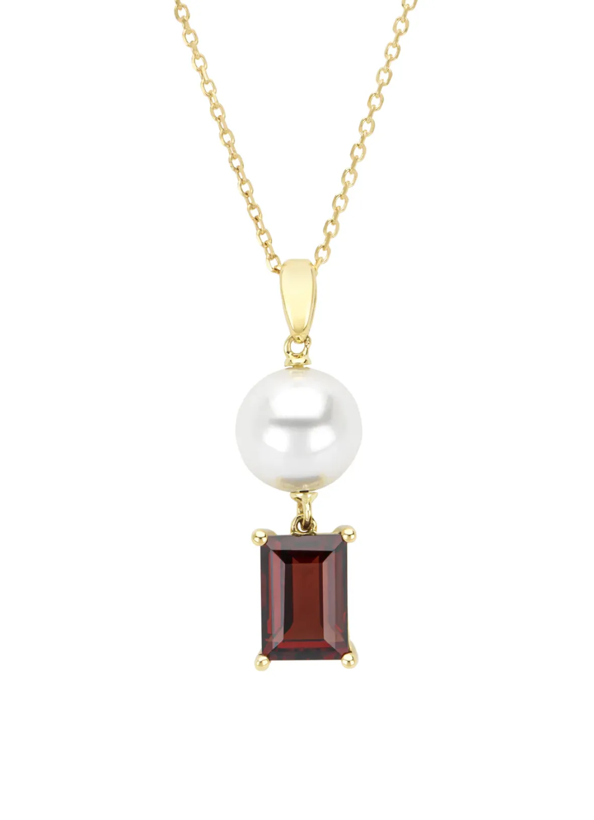 Diamond Point Geelgouden Colliers|Colliers Met Kleurstenen<Geelgouden hanger met collier, 2.68 ct granaat, Rivièra