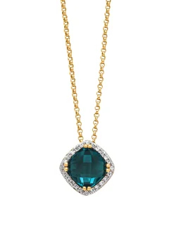 Diamond Point Geelgouden Colliers|Colliers Met Kleurstenen<Geelgouden hanger met collier, 1.96 ct london topaas, Fiësta